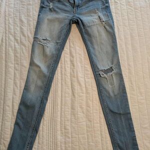 Hollister Light Blue Distressed Skinny Jeans
